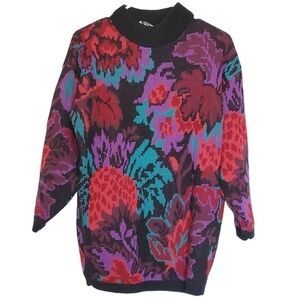BA02 * Carriage Court Strawberry Sweater Red Purple Size Unknown Vintage 80s